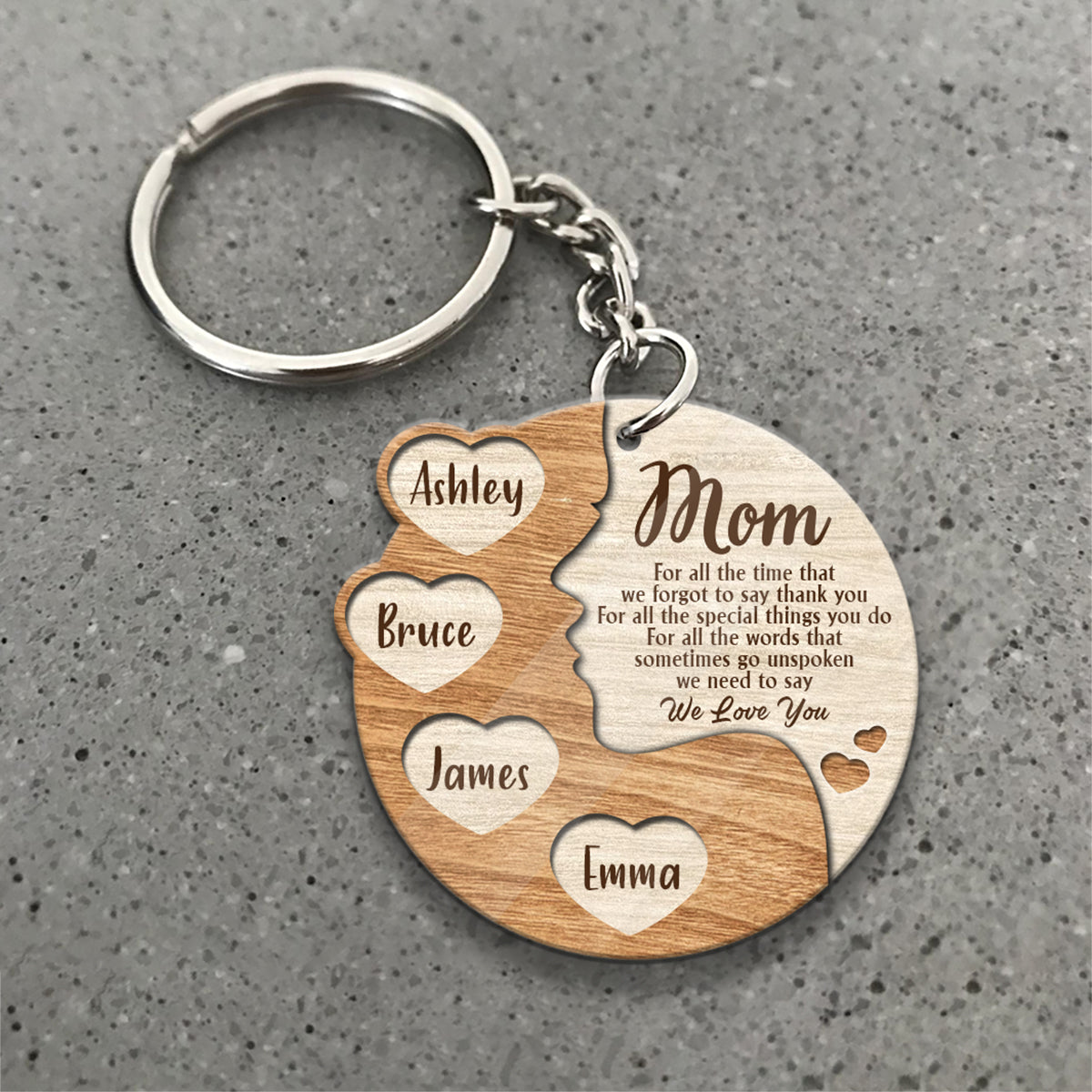 For All The Time - Personalized Mother's Day Mother Keychain (Printed On Both Sides)