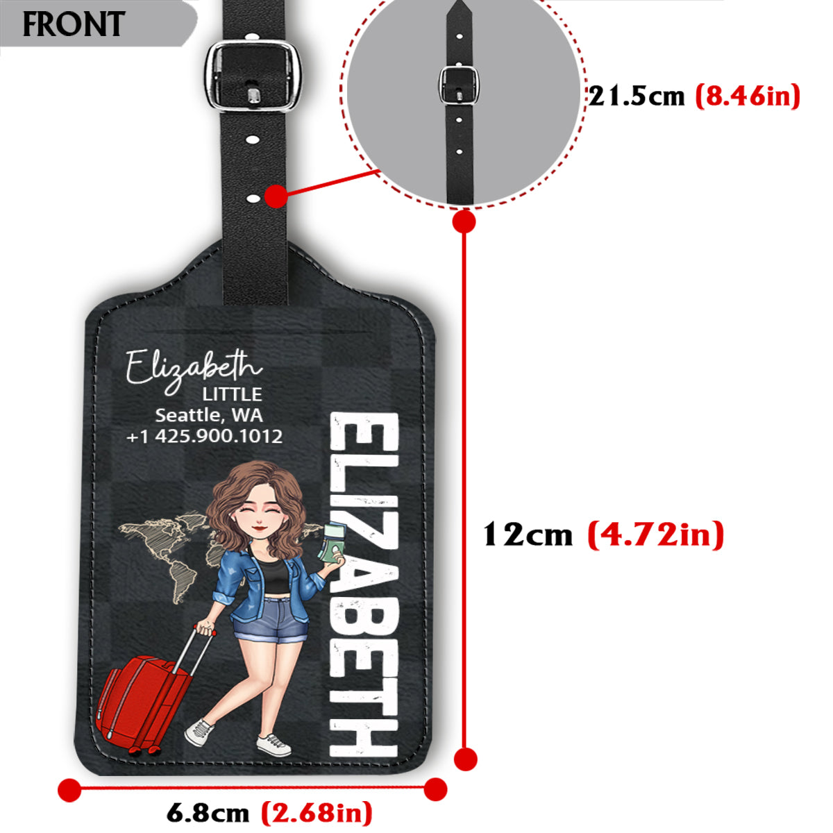 Mein persönlicher Gepäckanhänger – Personalisierter Reisegepäckanhänger aus Leder