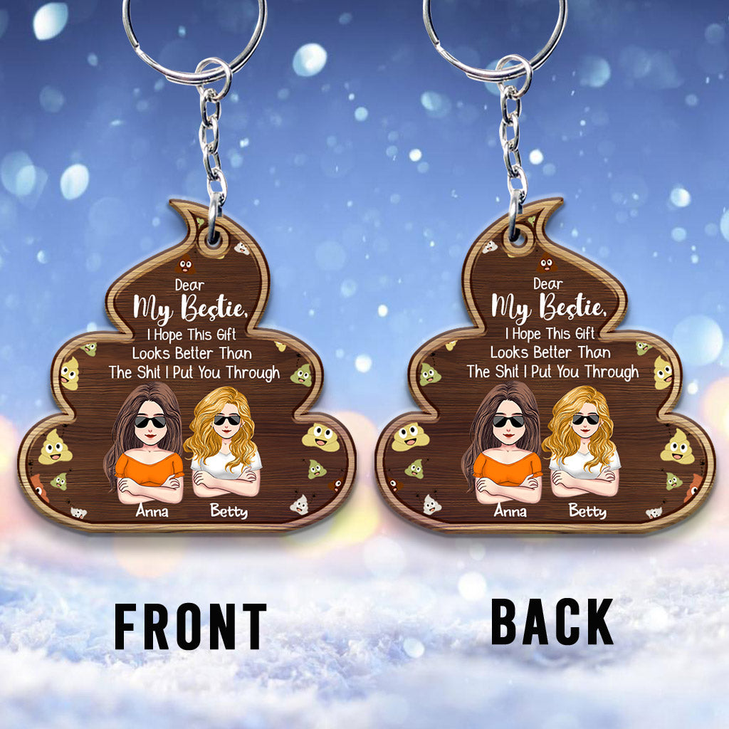 Liebe meine besten Freundinnen – Personalisierter Freundschafts-Schlüsselanhänger (beidseitig bedruckt)