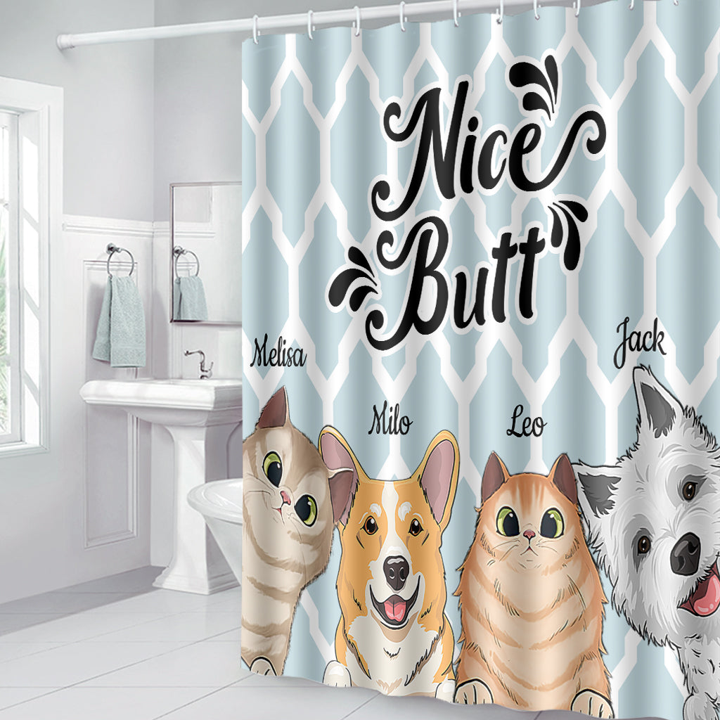 Nice butt - Dog gift for dog lover, cat lover - Personalized Shower Curtain