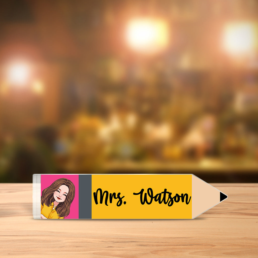 Namensschild für Lehrer – Personalisierte Acrylplakette in individueller Form