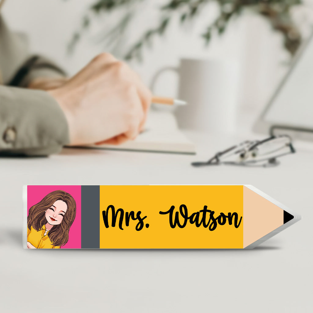 Namensschild für Lehrer – Personalisierte Acrylplakette in individueller Form