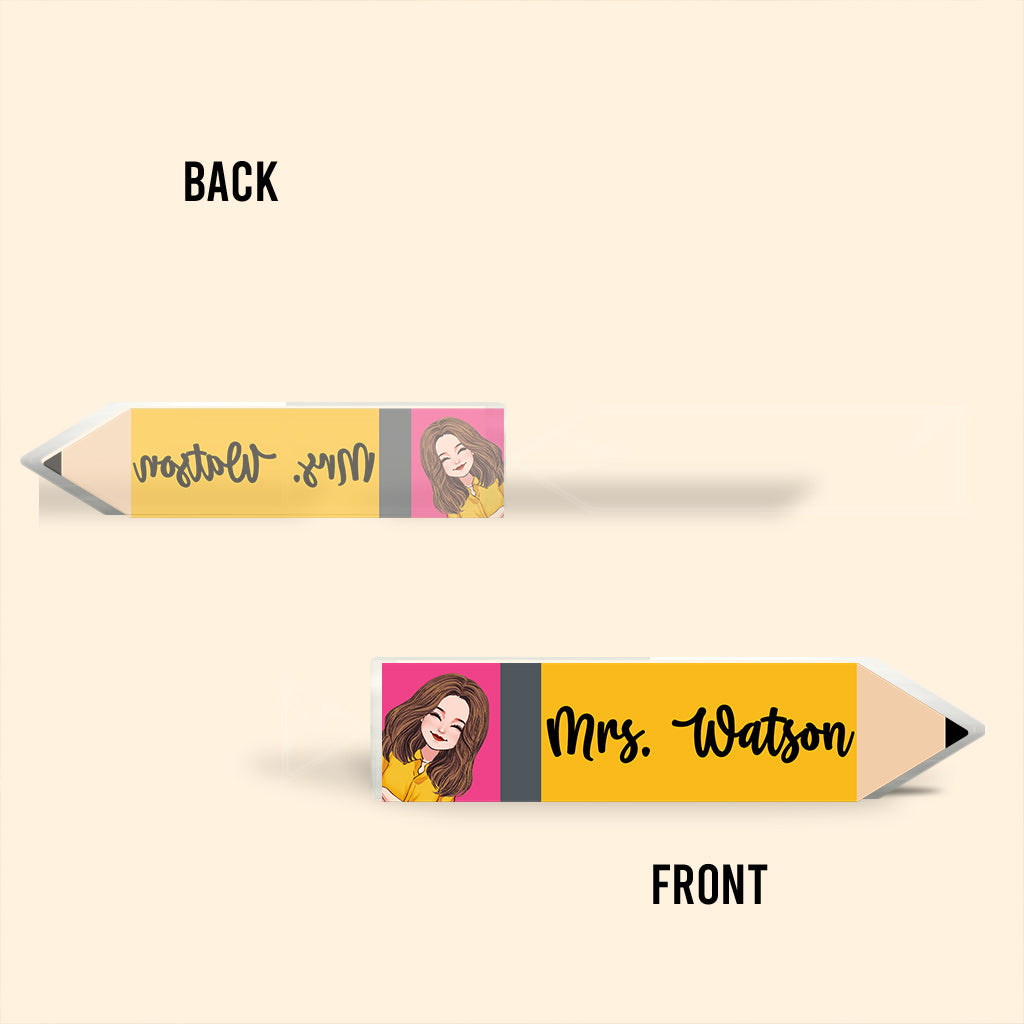 Namensschild für Lehrer – Personalisierte Acrylplakette in individueller Form