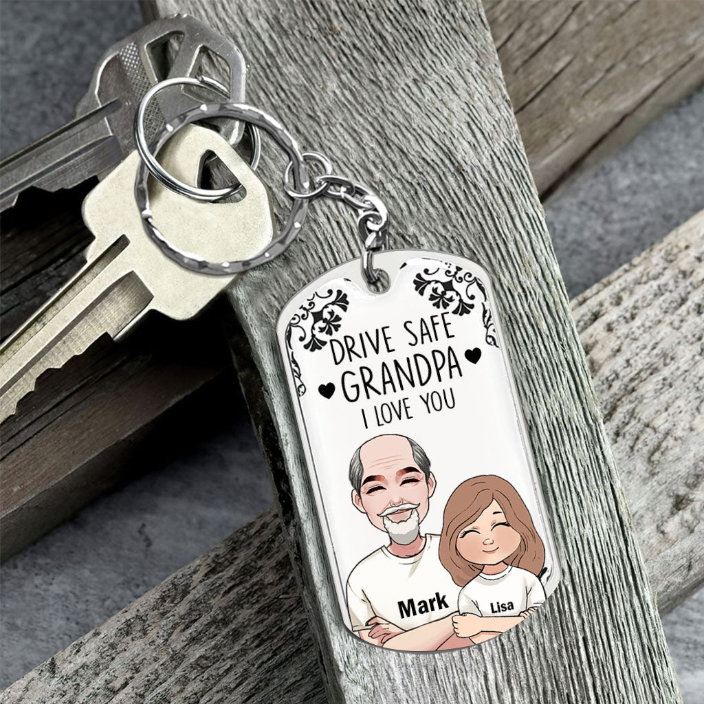 Gute Fahrt! – Geschenk für Opa, Papa, Onkel, Bruder – Personalisierter Schlüsselanhänger aus Edelstahl