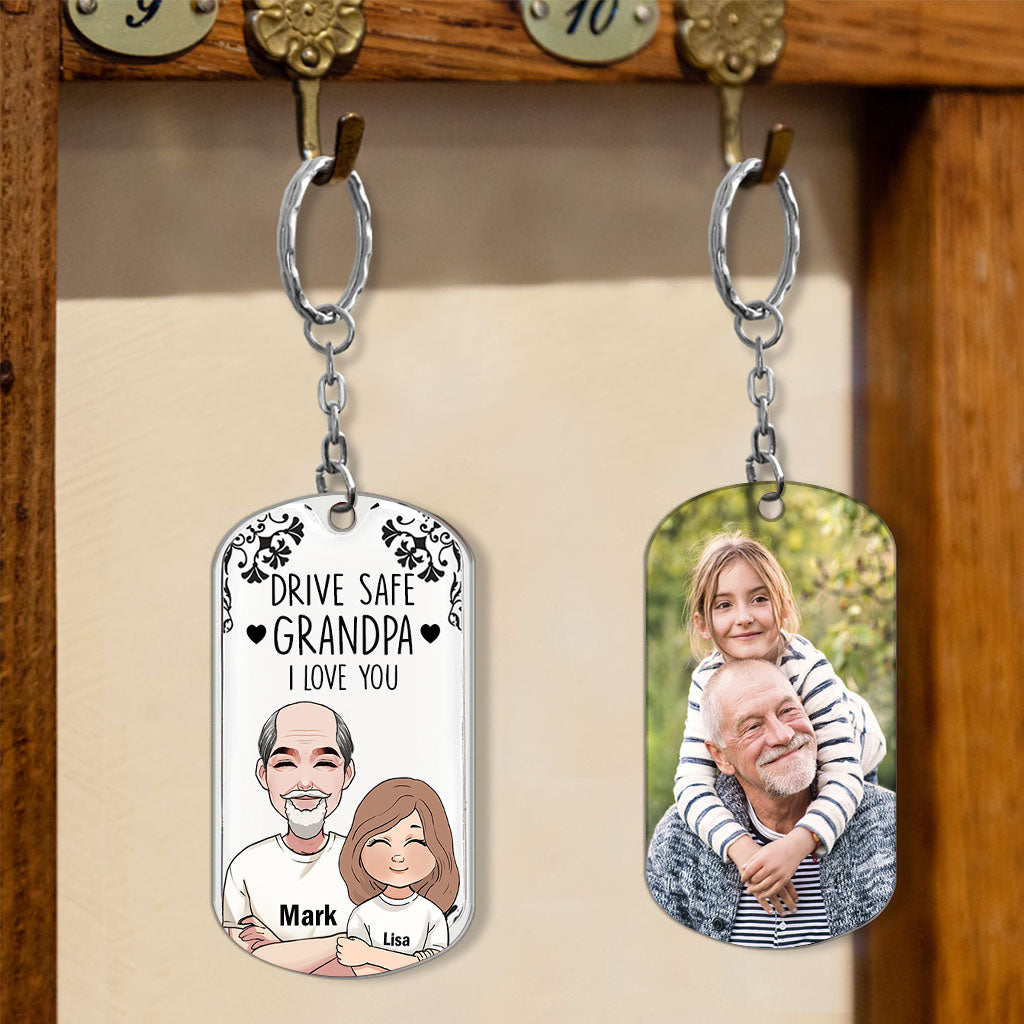 Gute Fahrt! – Geschenk für Opa, Papa, Onkel, Bruder – Personalisierter Schlüsselanhänger aus Edelstahl