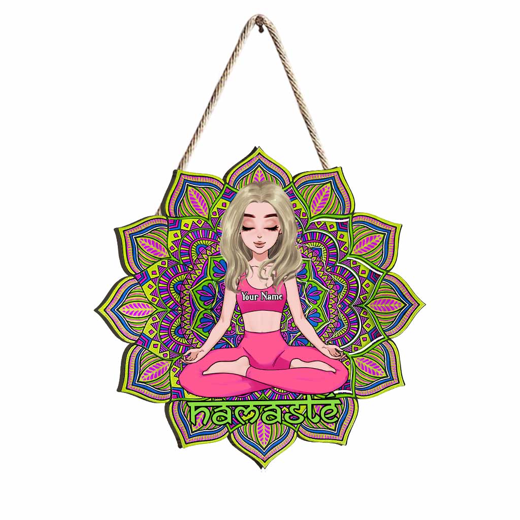 Namaste – Personalisiertes Yoga-Holzschild