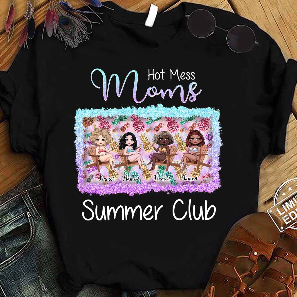 Hot Mess Moms Sommerclub – Personalisiertes Bestie-T-Shirt und Hoodie