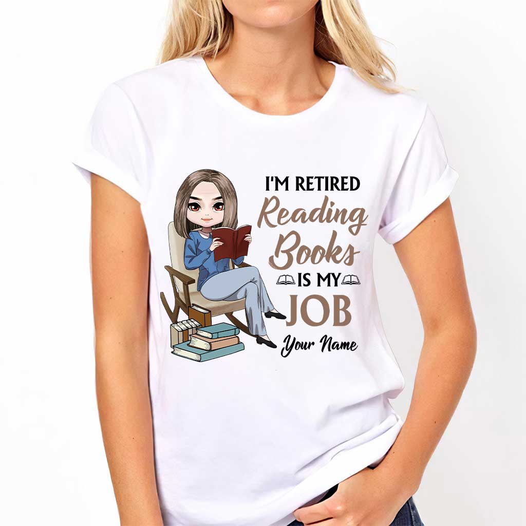 Ich bin Rentner und lese Bücher – mein Job! – Personalisiertes T-Shirt und Hoodie