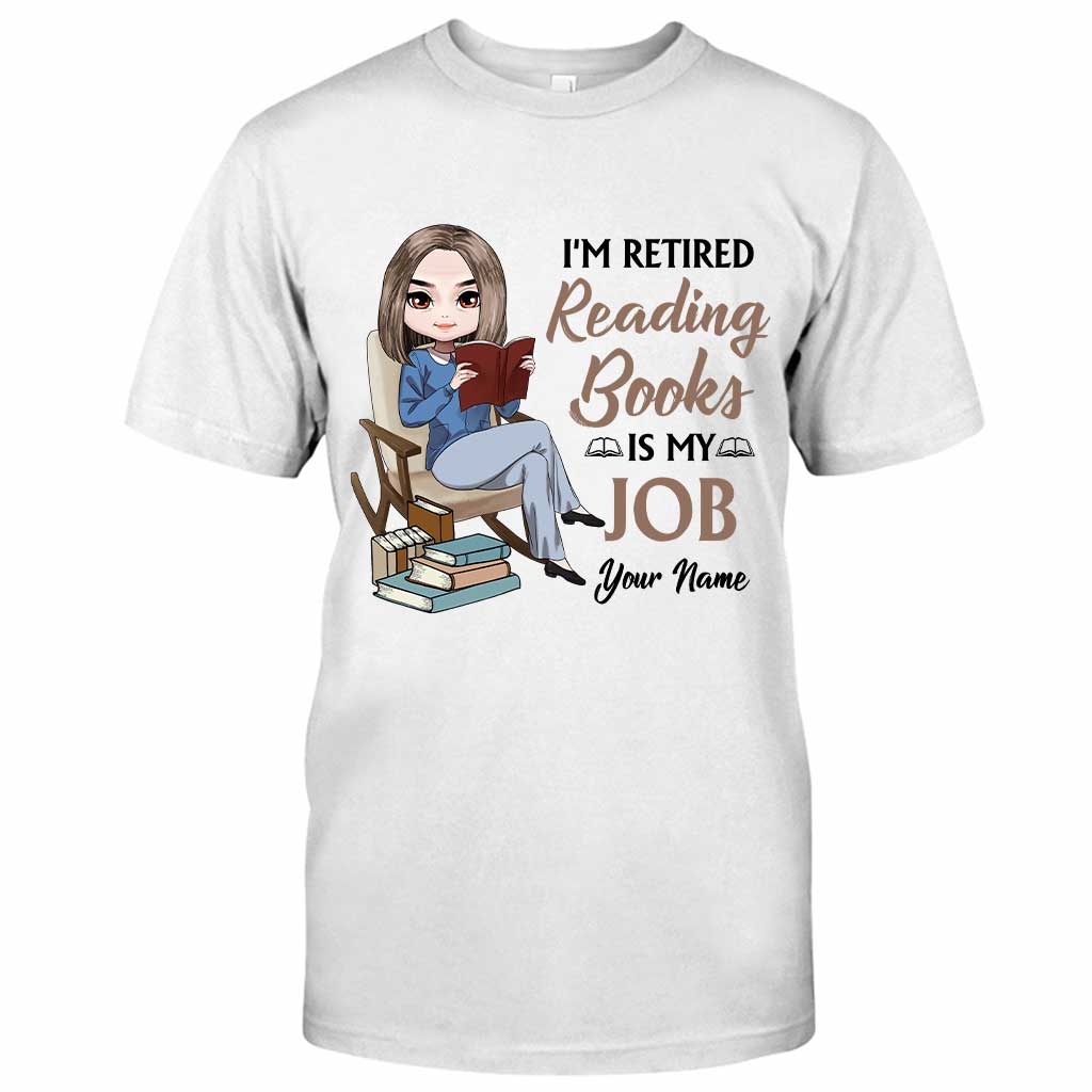 Ich bin Rentner und lese Bücher – mein Job! – Personalisiertes T-Shirt und Hoodie