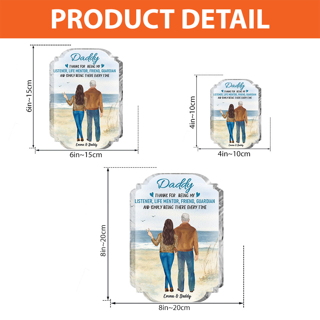 Father And Daughter - Personalized Father Custom Shaped Acrylic Plaque