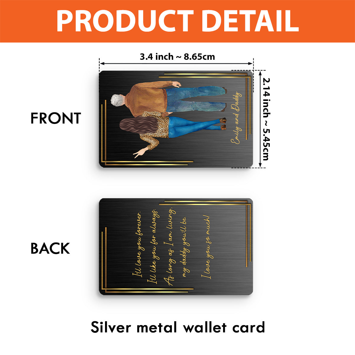 Ich liebe dich für immer – Personalisierte Geldbörsenkarte für Väter