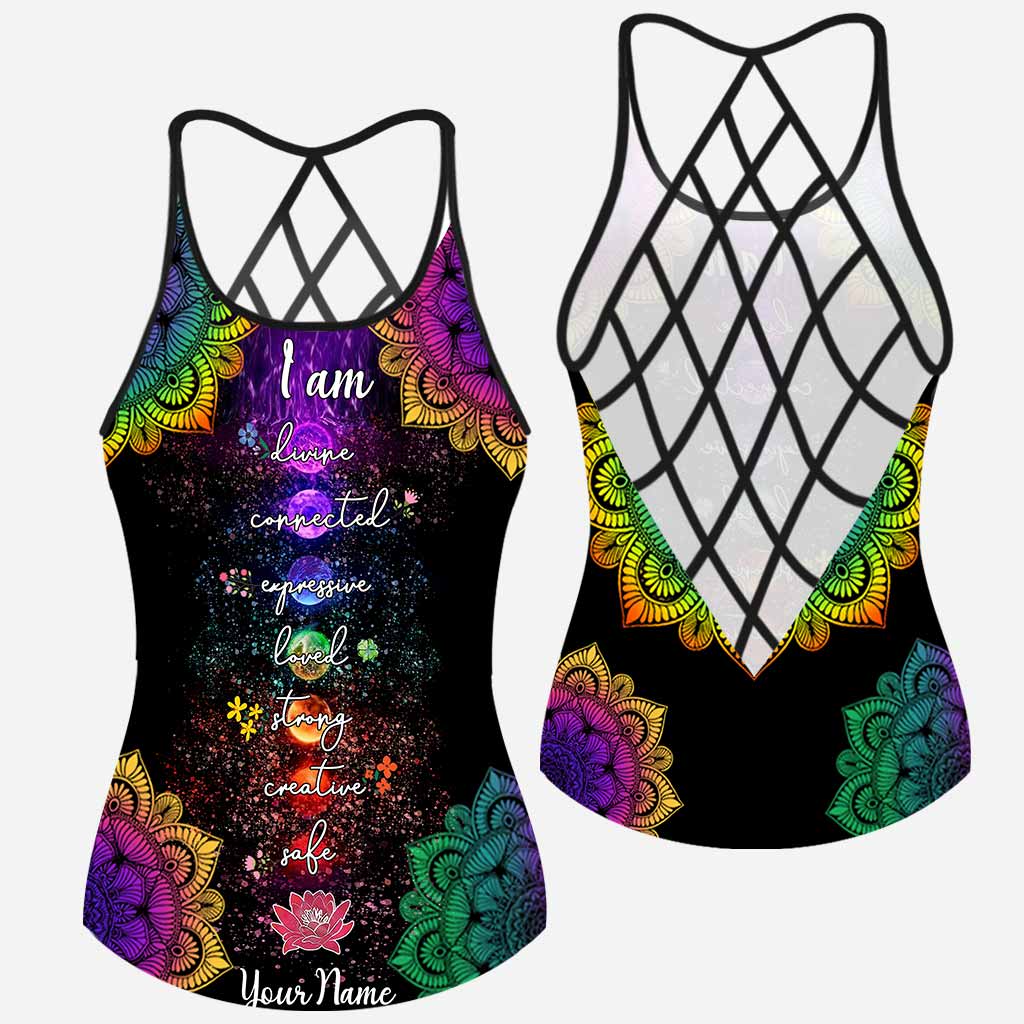 Ich bin - Personalisiertes Yoga-Kreuz-Tanktop