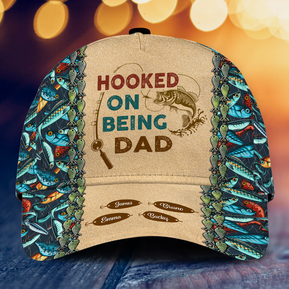 Hooked On Being Daddy - Personalized Fishing Classic Cap