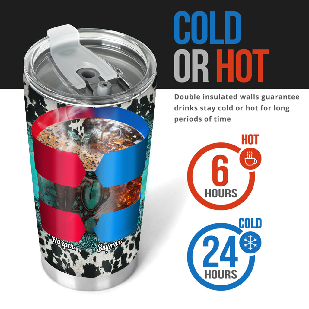 Country Girl Sonnenblumen-Türkisblau - Personalisierter Pferdebecher