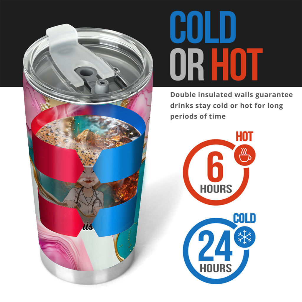 Krankenschwester-Leben Pink Leopard Türkis Blau - Personalisierter Krankenschwester-Trinkbecher