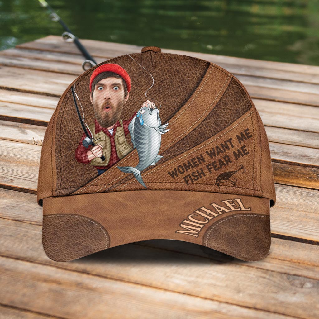 Frauen wollen mich, Fische fürchten mich – Personalisierte Angel-Klassiker-Kappe