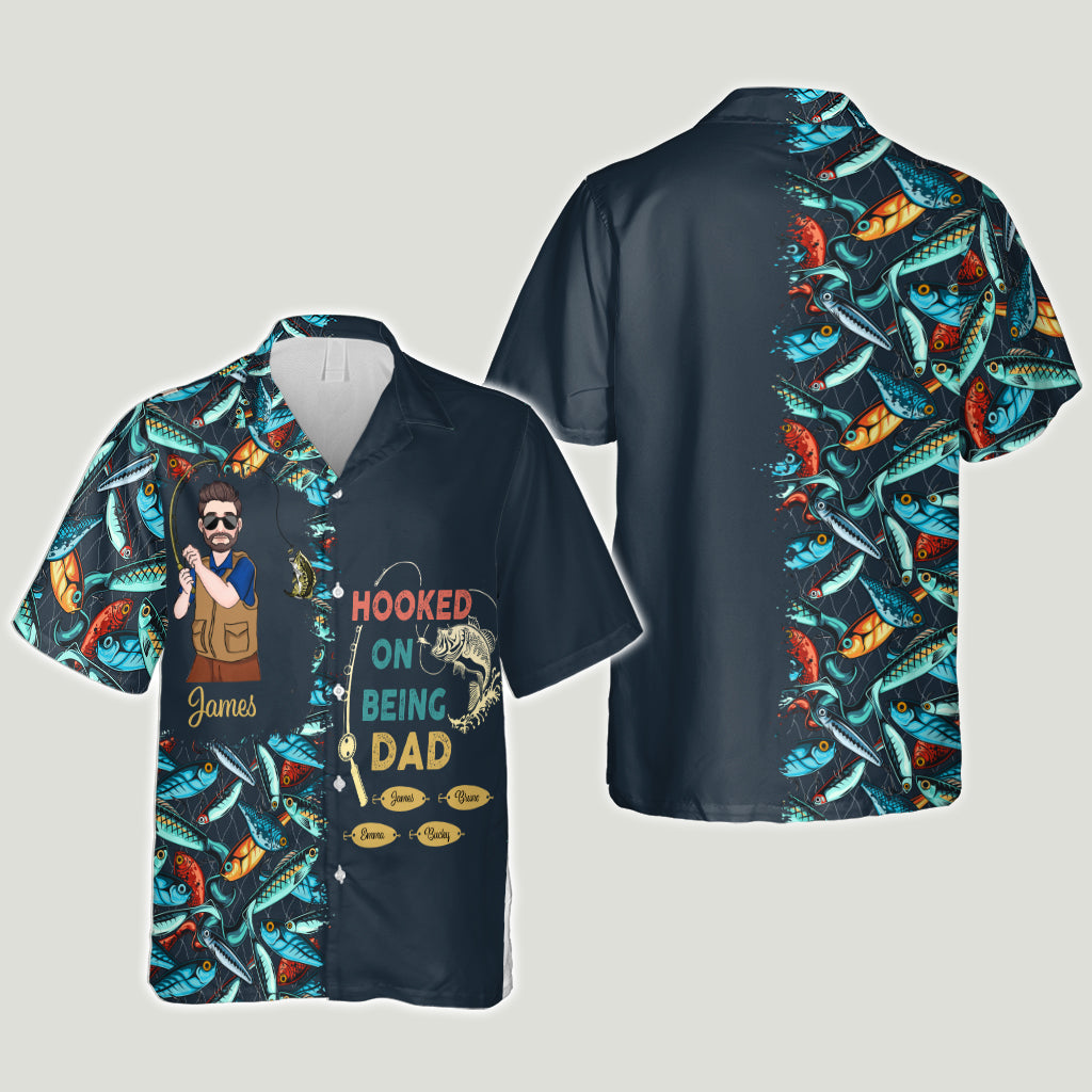 Papa-Verrückt – Angelgeschenk für Papa, Opa, ihn, Ehemann – Personalisiertes Hawaiihemd