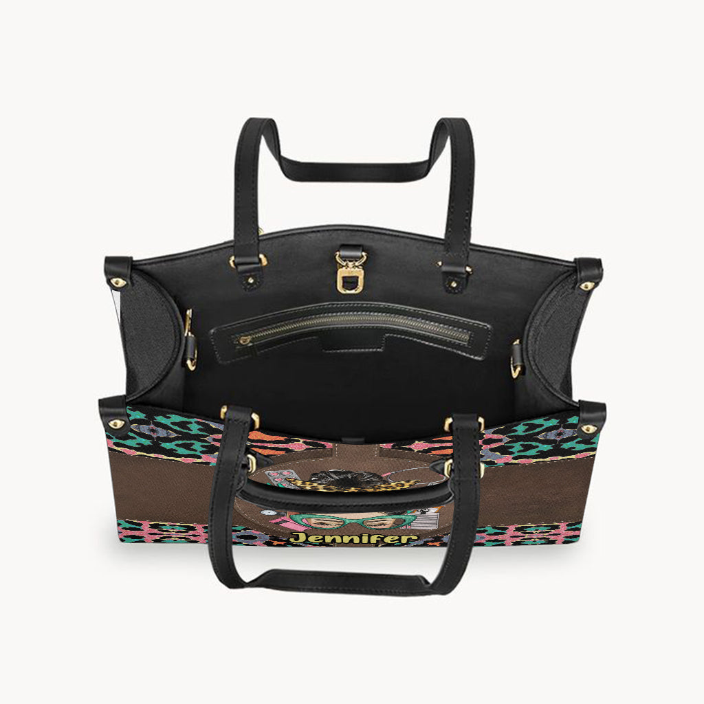 Nurse Life – Personalisierte Lederhandtasche für Krankenschwestern