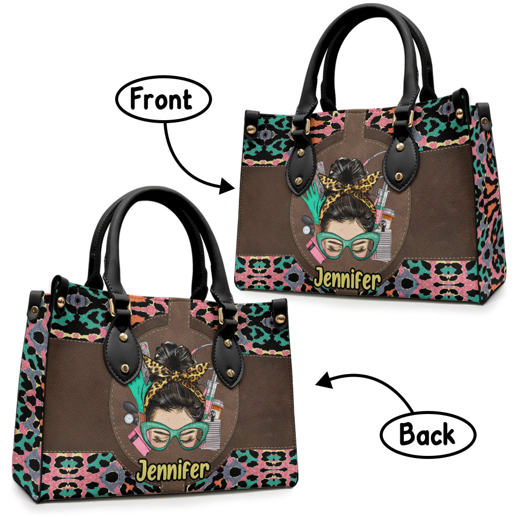 Nurse Life – Personalisierte Lederhandtasche für Krankenschwestern