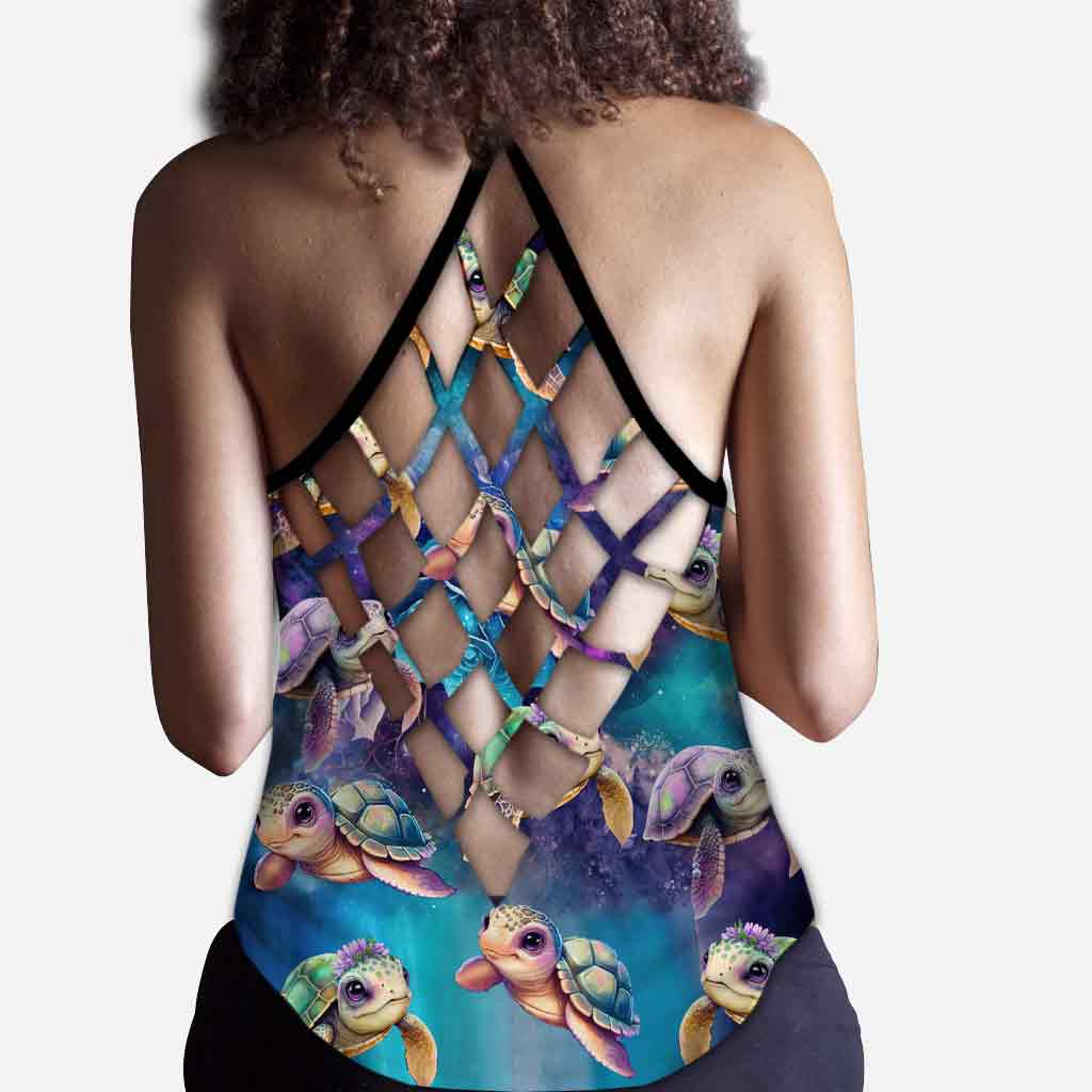 Niedliche Meeresschildkröte – personalisiertes Tanktop mit Schildkrötenkreuz