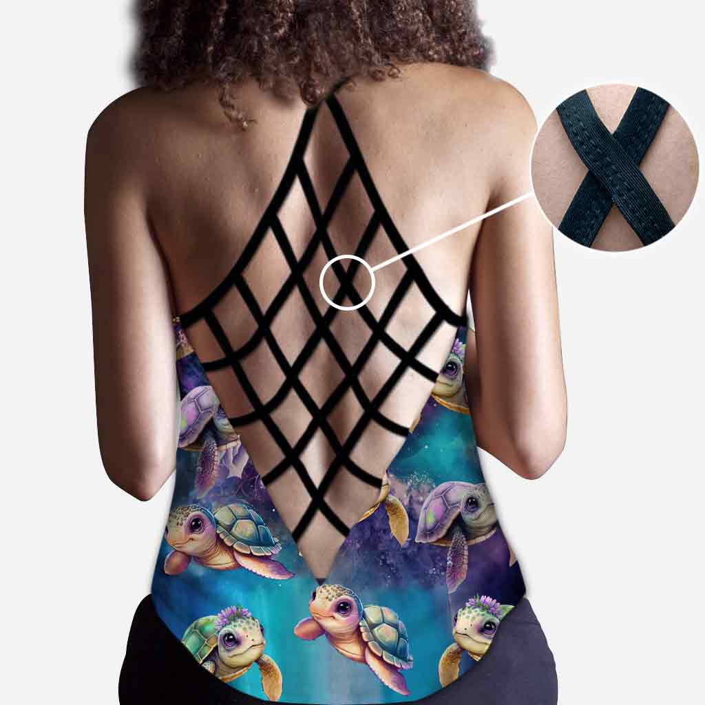 Niedliche Meeresschildkröte – personalisiertes Tanktop mit Schildkrötenkreuz