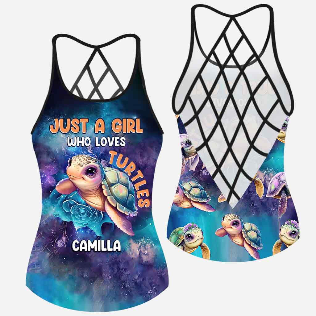 Niedliche Meeresschildkröte – personalisiertes Tanktop mit Schildkrötenkreuz