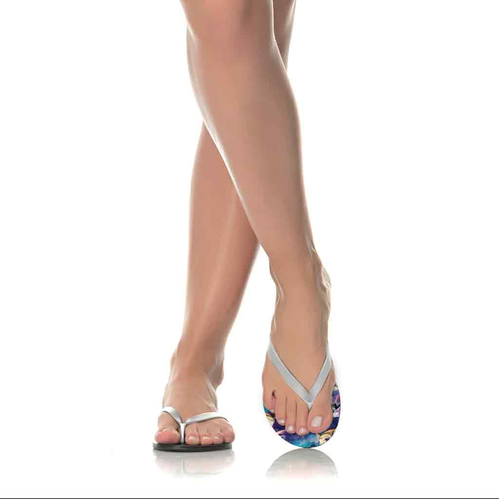 Niedliche Meeresschildkröten-Galaxie – personalisierte Schildkröten-Flip-Flops