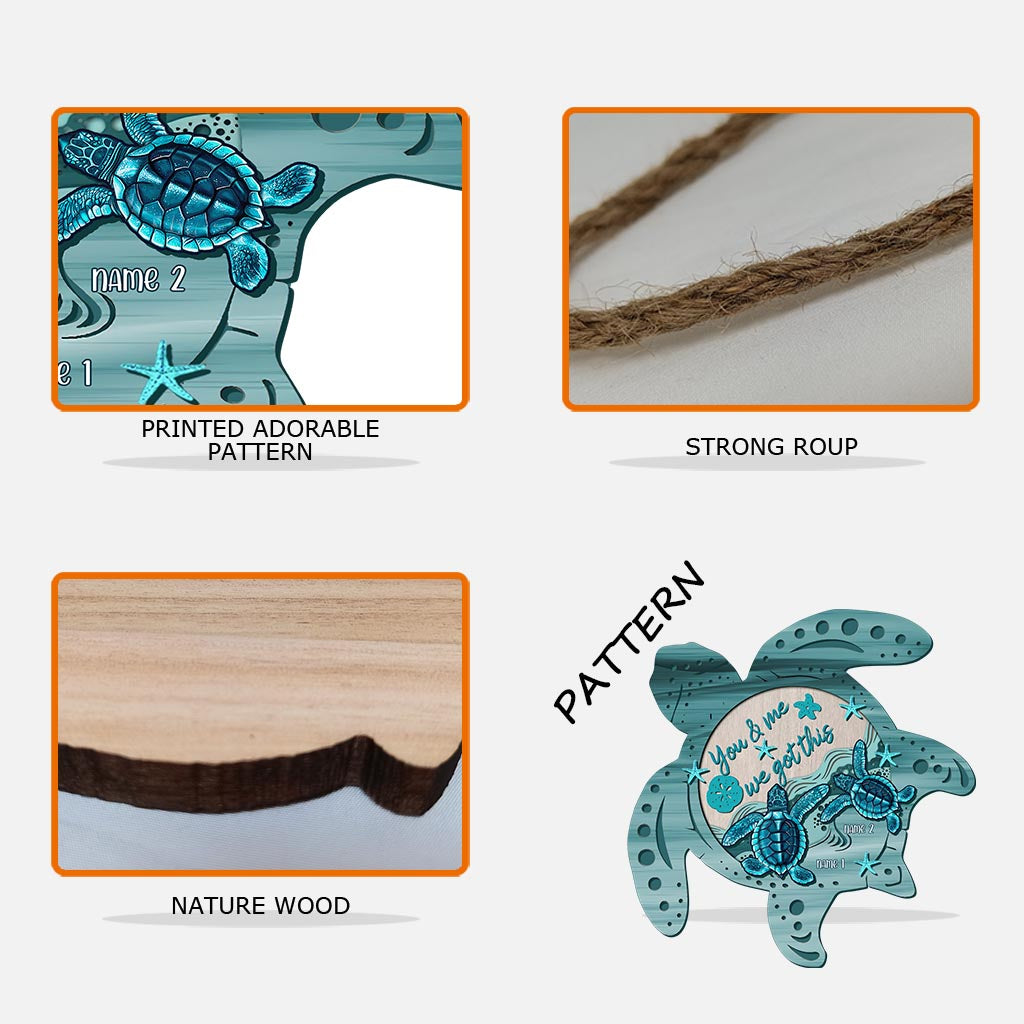 Du & Ich – Personalisiertes Schildkröten-Holzschild