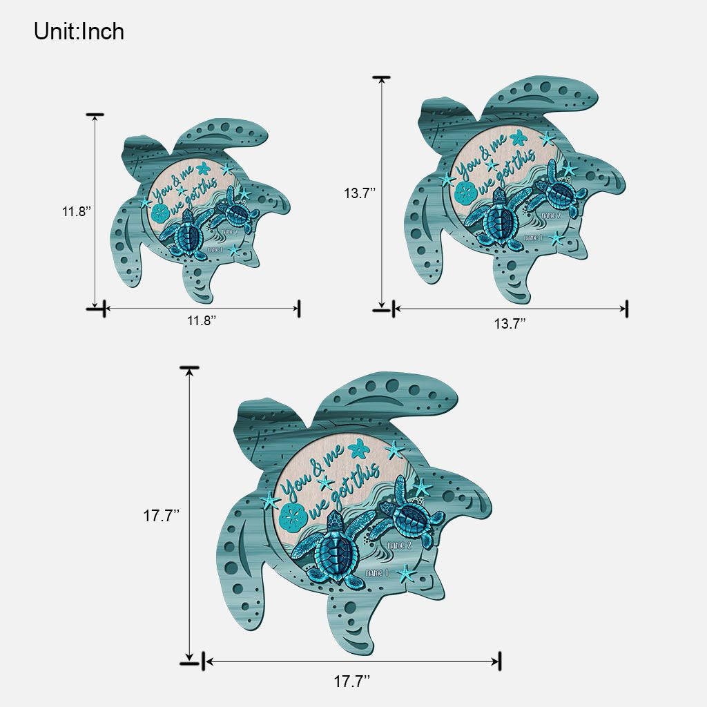 Du & Ich – Personalisiertes Schildkröten-Holzschild