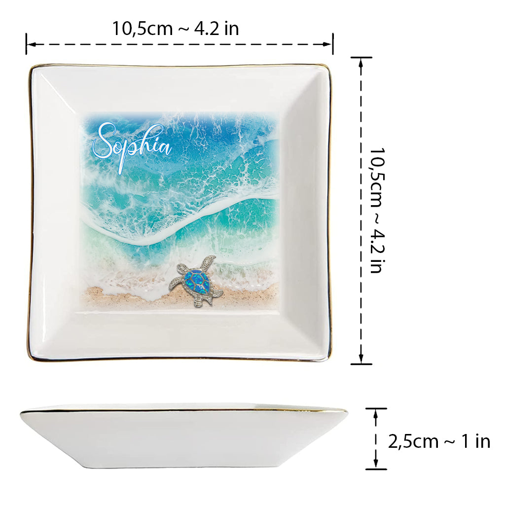 Liebe Schildkröten – Personalisierte Schmuckschale mit Schildkrötenmotiv