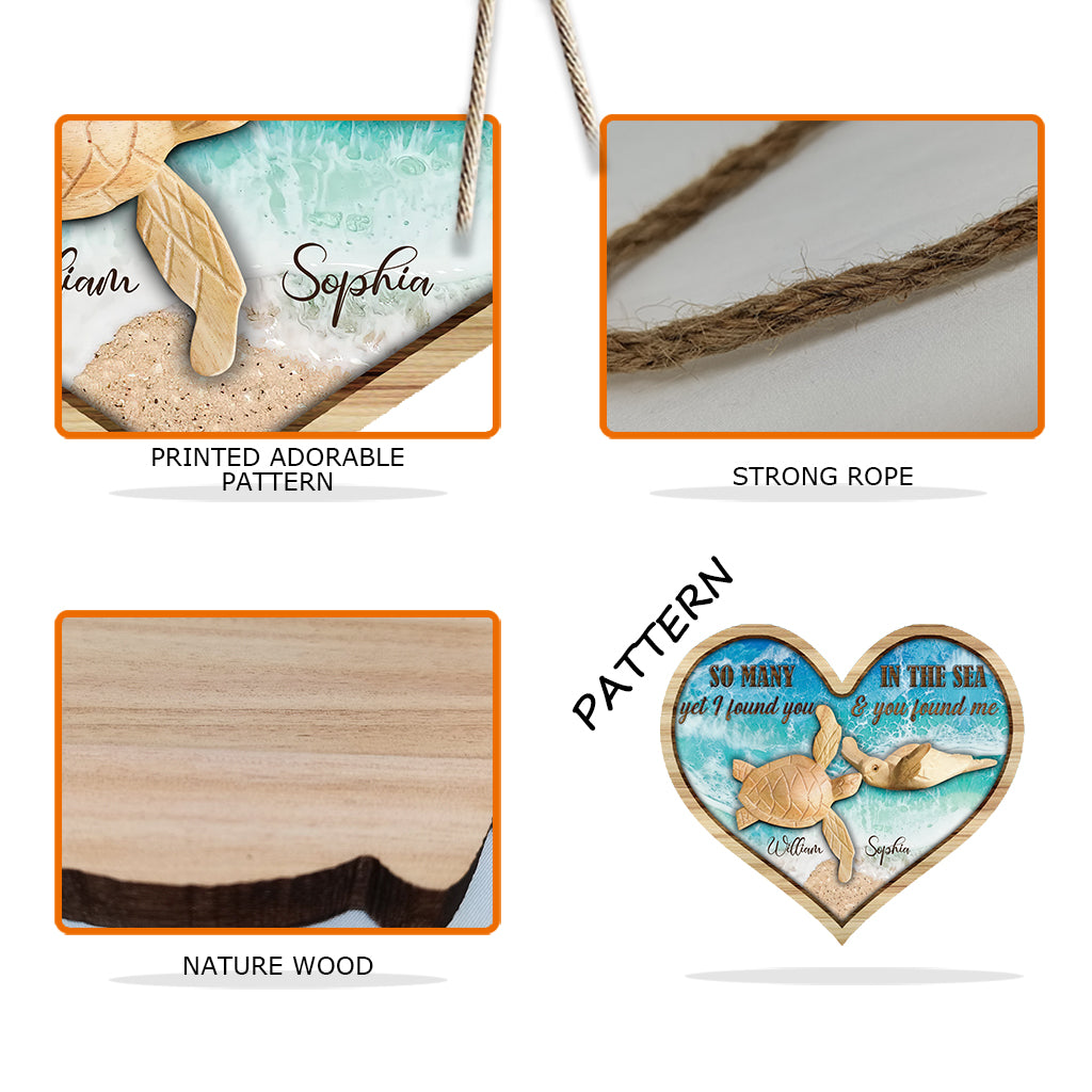 So viele im Meer - Personalisiertes Schildkröten-Holzschild