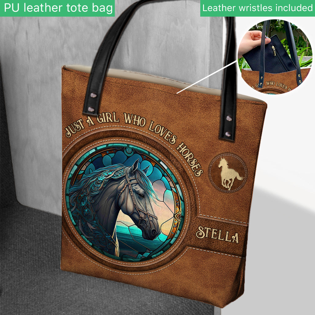 Stained Glass Horse - Personalized Horse Tote Bag