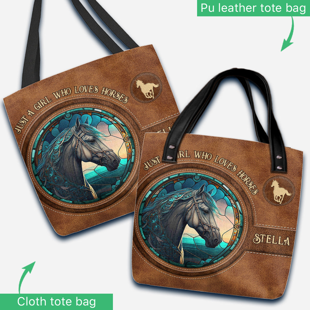 Stained Glass Horse - Personalized Horse Tote Bag