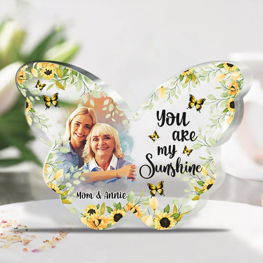 Du bist mein Sonnenschein – Personalisierte Acrylplakette in individueller Form für die Mutter