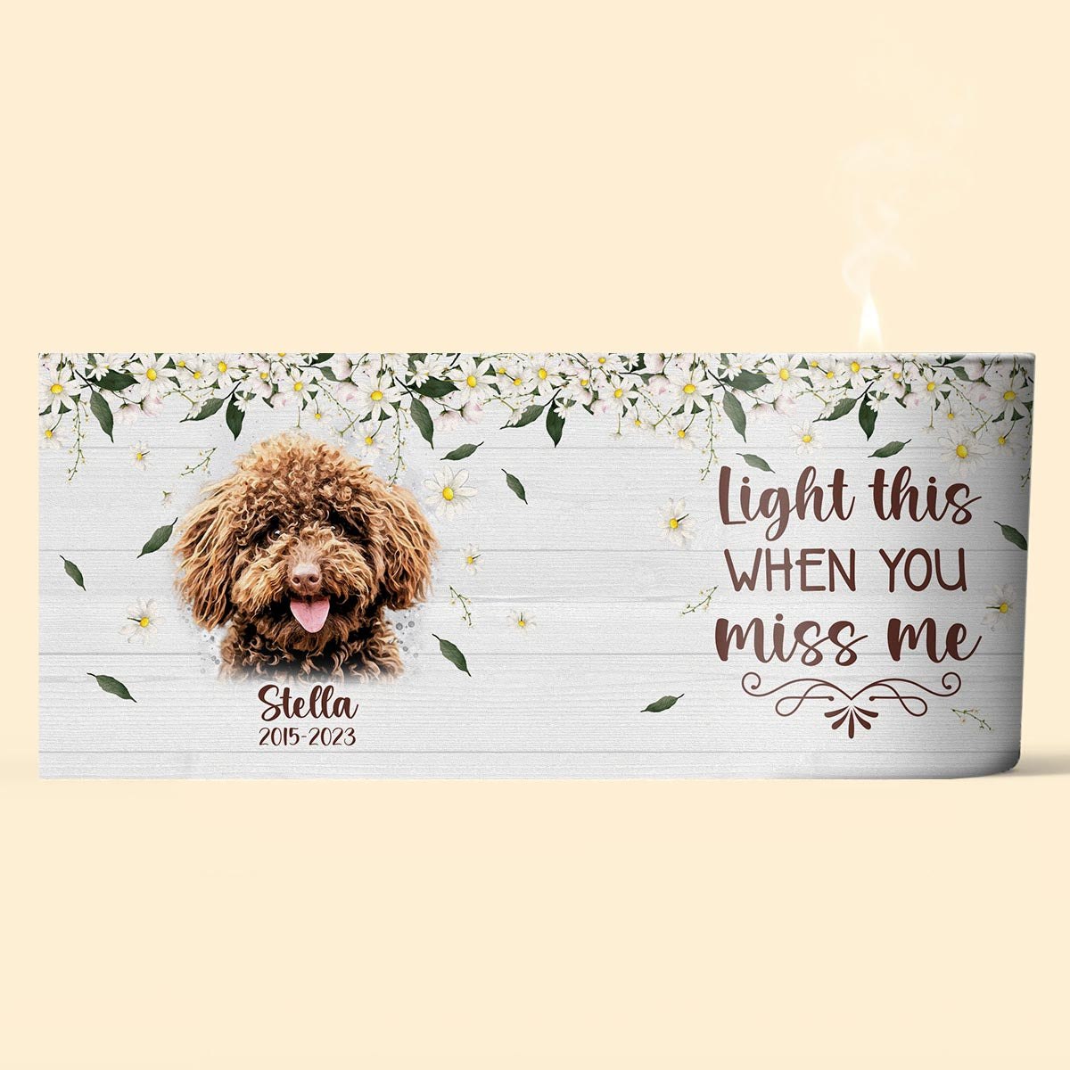 Light This When You Miss Me - Dog gift for who lose dog, who lose cat - Personalized Candle With Wooden Lid