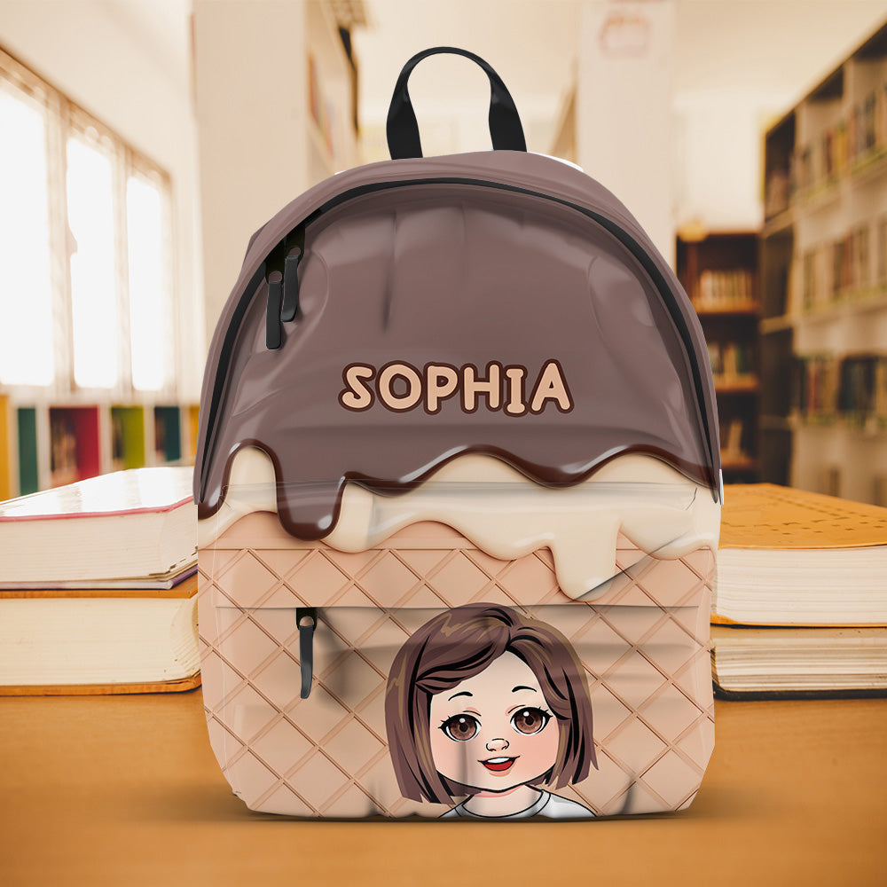 Eiscreme-Spaß – Familiengeschenk für Kleinkinder und Kinder (2–16 Jahre) – Personalisierter Kinderrucksack