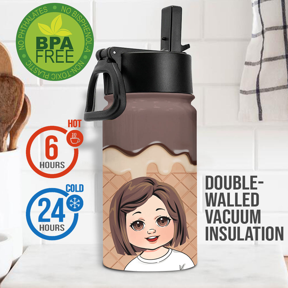 Ice Cream Chillin' - Family gift for toddler - child (2- 16 year) - Personalized Kids Water Bottle