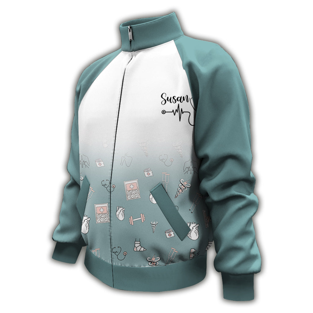 Krankenschwesterjacke – Personalisierte Krankenschwesterjacke mit Reißverschluss