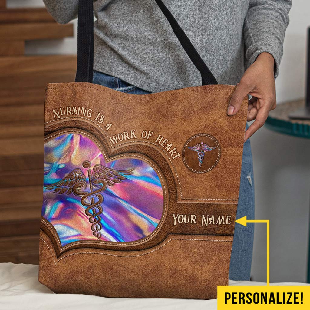 Personalisierte Tragetasche „Pflege ist eine Herzensangelegenheit“