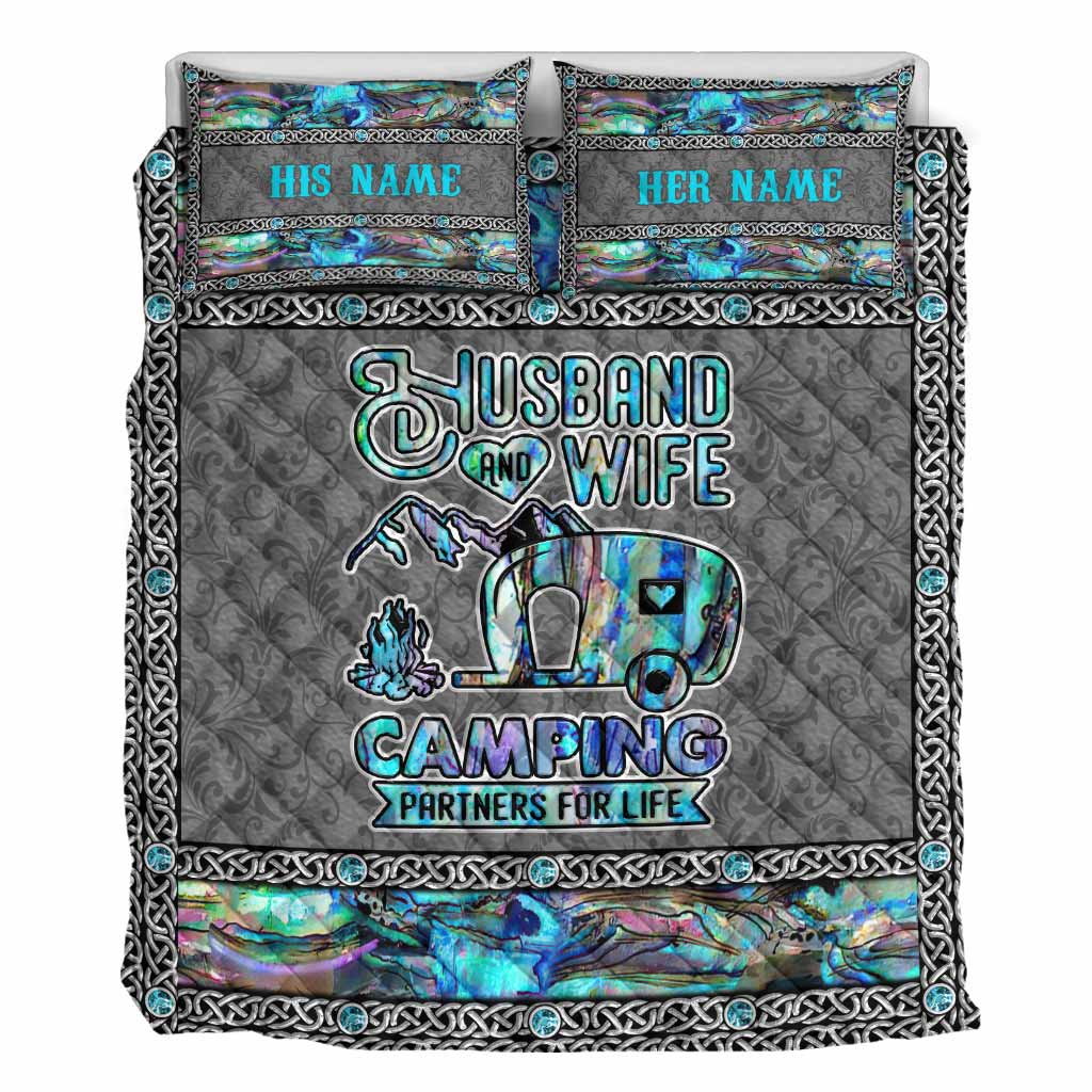 Campingpartner fürs Leben – personalisiertes Quilt-Set