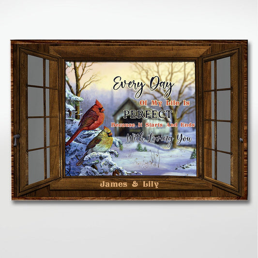 Jeder Tag meines Lebens ist perfekt – personalisiertes Poster für Paare