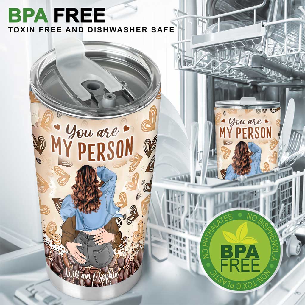 Du bist mein Mensch – Personalisierter Paar-Trinkbecher