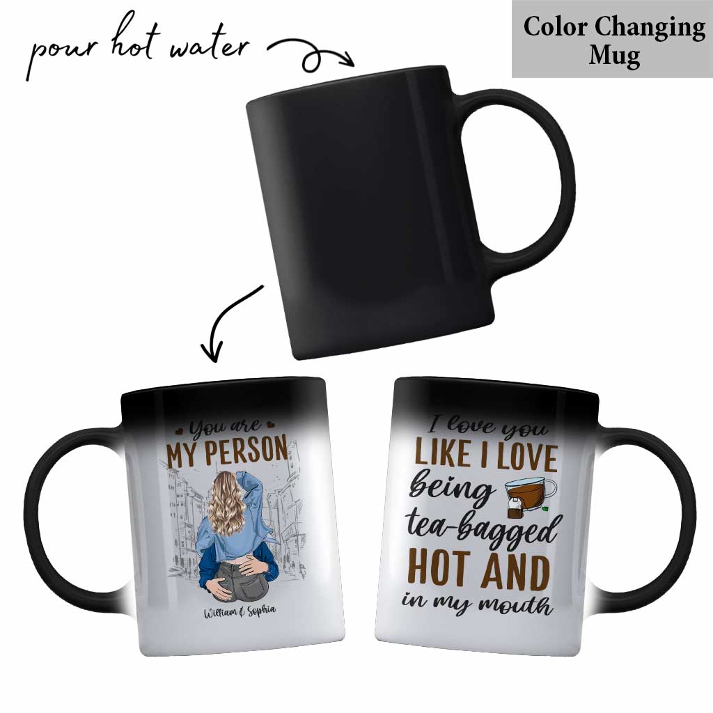 Du bist mein Mensch – Personalisierte Tasse für Paare