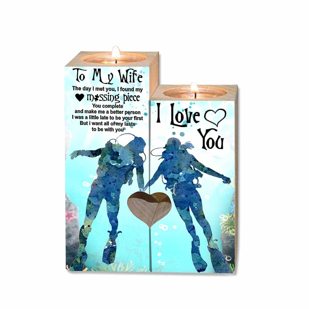 Für meine Frau – Kerzenhalter mit Tauchmotiv