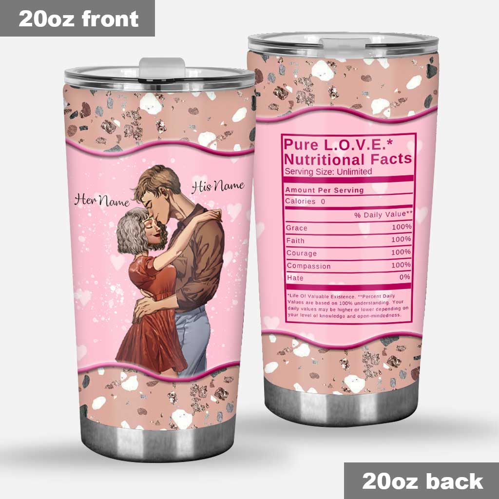 Boyfriend Girlfriend Nutrition Facts - Personalized Couple Tumbler