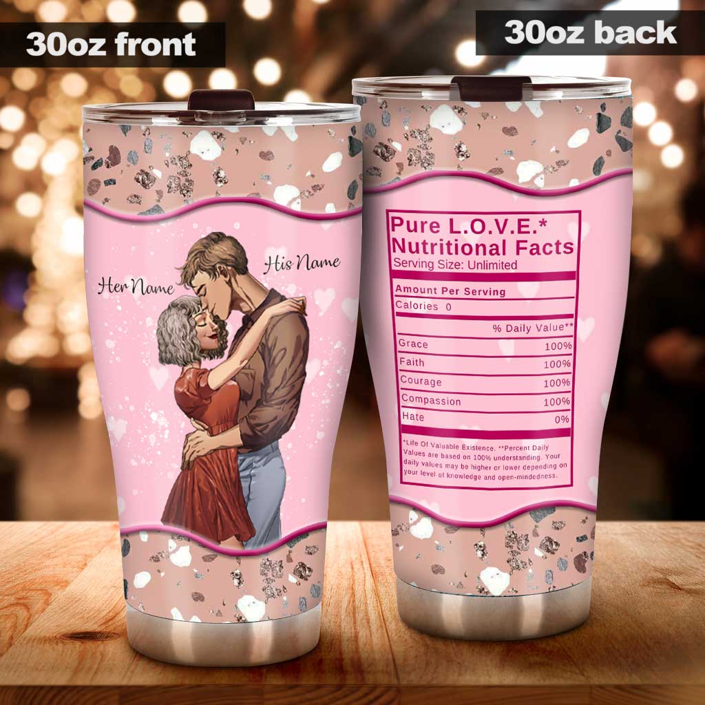Boyfriend Girlfriend Nutrition Facts - Personalized Couple Tumbler