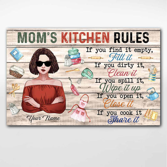 Mamas Küchenregeln – Personalisiertes Mutterposter