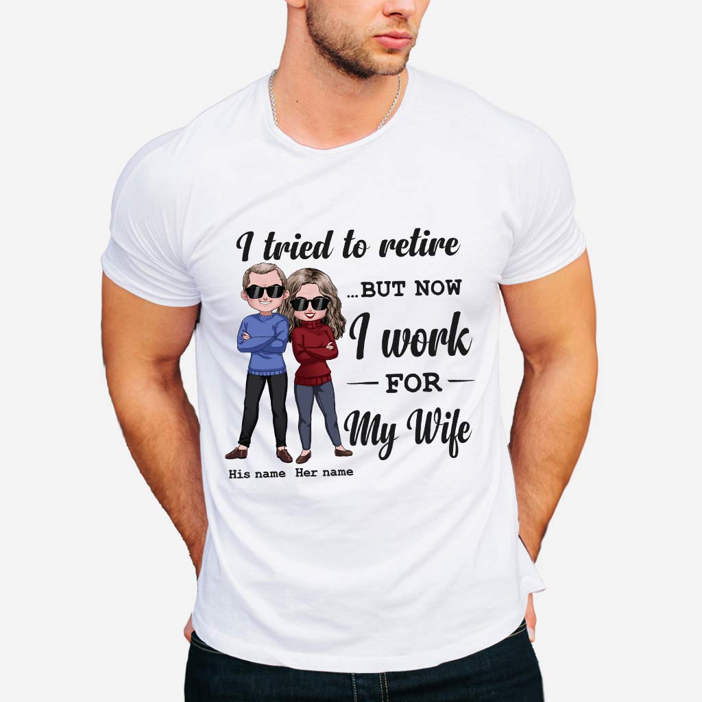 Ich habe versucht, in Rente zu gehen – Personalisiertes T-Shirt und Hoodie für Paare