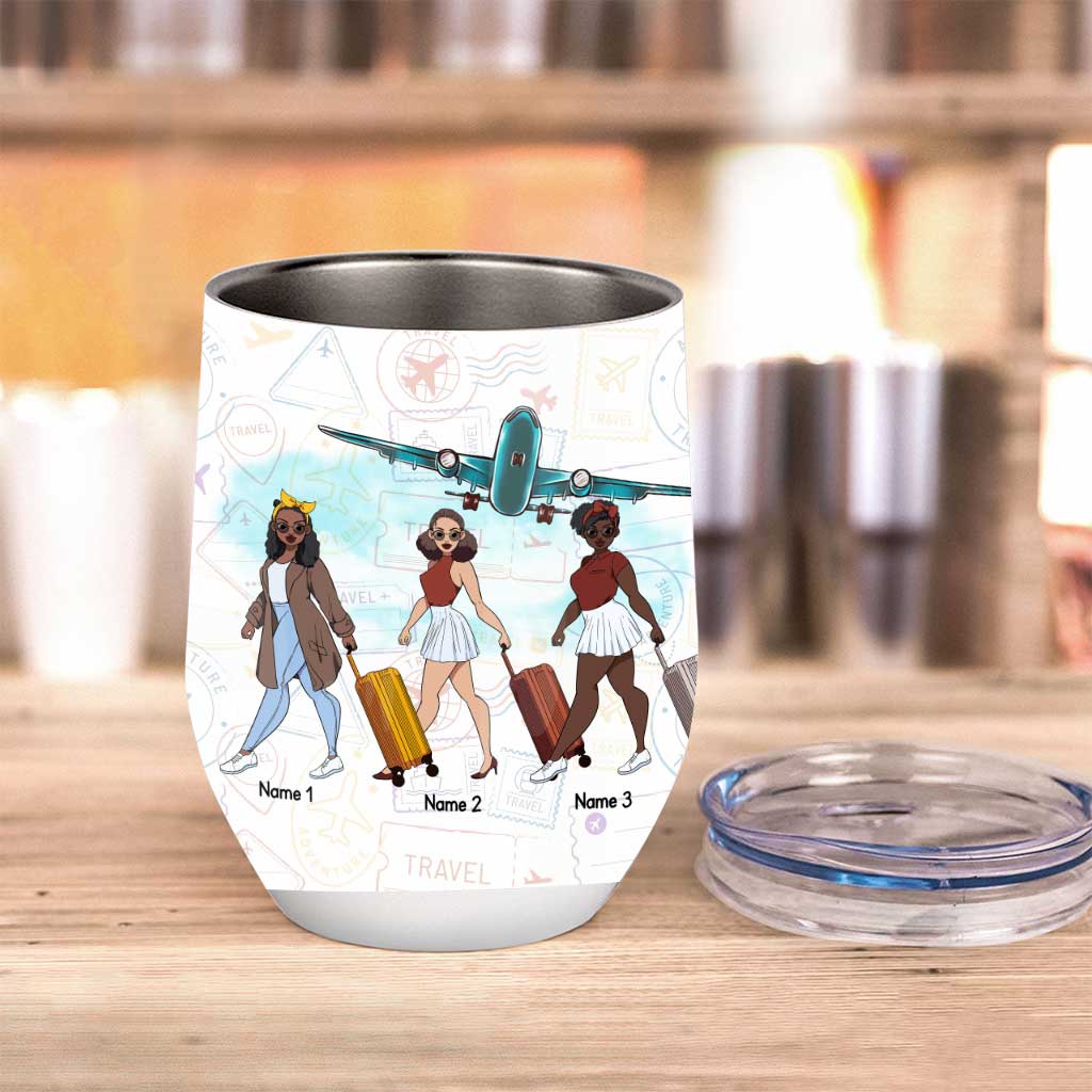 Oh Sip It's A Girl Trip 2022 - Personalisierter Reise-Weinbecher