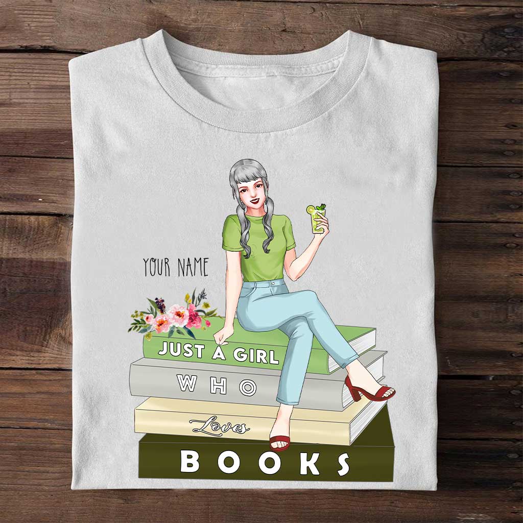 Einfach ein Mädchen, das Bücher liebt – personalisiertes Buch-T-Shirt und Hoodie